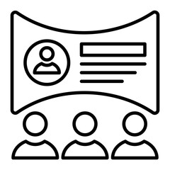 Online Training Outline Icon Vector Illustration