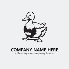 Duck illustration black and white for logo company vector image
