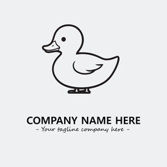 Duck illustration black and white for logo company vector image
