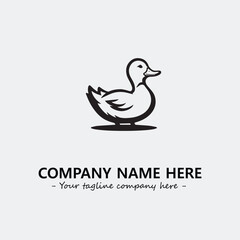 Duck illustration black and white for logo company vector image
