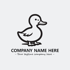Duck illustration black and white for logo company vector image
