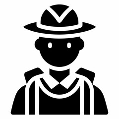 Tourist black vector icon on white background.