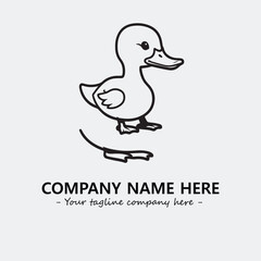 Duck illustration black and white for logo company vector image
