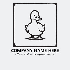 Duck illustration black and white for logo company vector image
