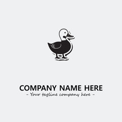 Obraz premium Duck illustration black and white for logo company vector image 