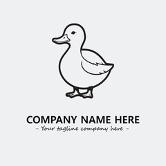 Duck illustration black and white for logo company vector image
