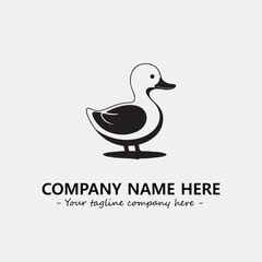 Duck illustration black and white for logo company vector image
