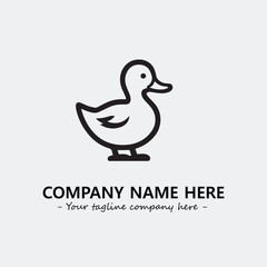 Duck illustration black and white for logo company vector image
