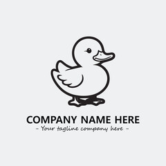 Duck illustration black and white for logo company vector image
