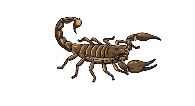 brown scorpion on white background clip art preview
