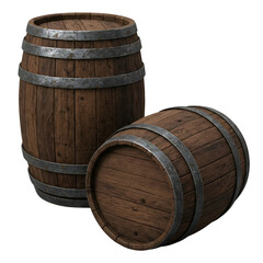 wooden barrel isolated on white
