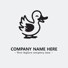 Duck illustration black and white for logo company vector image
