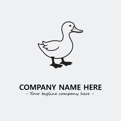 Duck illustration black and white for logo company vector image
