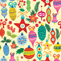Christmas Toys Seamless Pattern