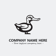 Duck illustration black and white for logo company vector image
