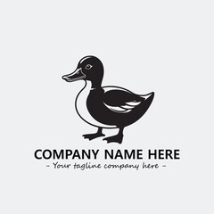 Obraz premium Duck illustration black and white for logo company vector image 
