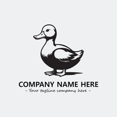 Duck illustration black and white for logo company vector image
