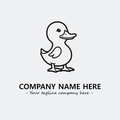 Duck illustration black and white for logo company vector image
