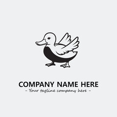 Duck illustration black and white for logo company vector image
