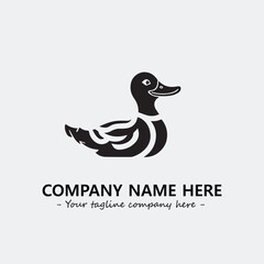Duck illustration black and white for logo company vector image
