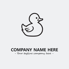 Duck illustration black and white for logo company vector image
