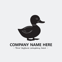 Duck illustration black and white for logo company vector image
