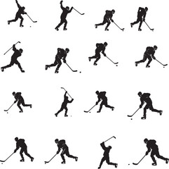 ice hockey players silhouettes