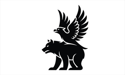 Eagle and Bear Silhouette