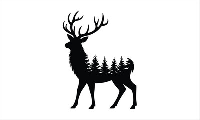 Deer Forest Silhouette