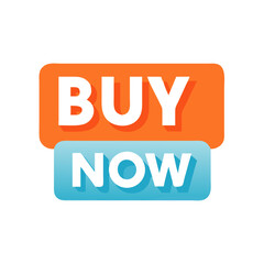 Fototapeta premium Buy now button in orange and blue flat design