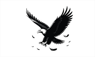  Flying Bald Eagle Silhouette
