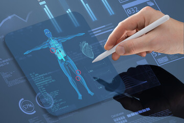 AI medical diagnostics touchscreen interface