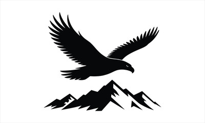 Obraz premium Eagle Soaring Above Mountain Peaks