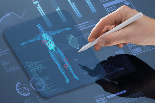 AI medical diagnostics touchscreen interface