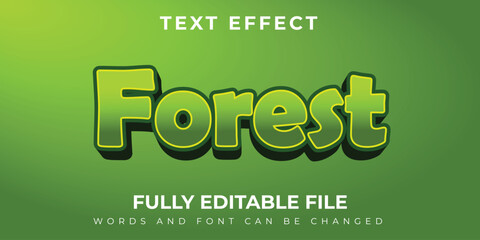 Forest Text Effect With Gradation Green Design