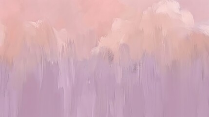 Delicate pastel hues blend in a textural painting, evoking soft serenity