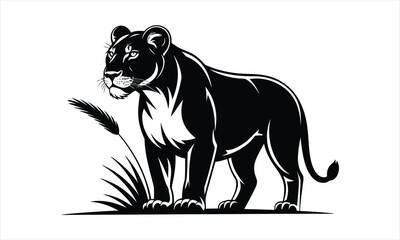 Black Panther Silhouette Walking
