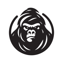 Creative And Strong Gorilla Logo silhouette vector illustration