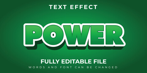 Power Text Effect Green Design
