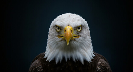 Naklejka premium Eagle Staring Directly at Camera with Intense Gaze Portrait