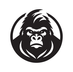 Creative And Strong Gorilla Logo silhouette vector illustration