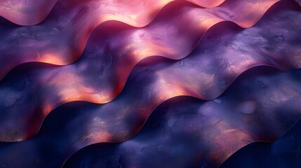 Glossy Metallic Ribbons with Royal Purple Background Texture