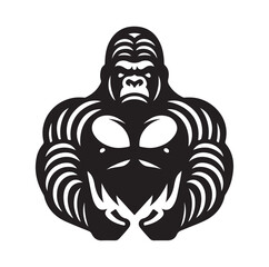 Obraz premium Creative And Strong Gorilla Logo silhouette vector illustration
