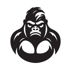 Creative And Strong Gorilla Logo silhouette vector illustration
