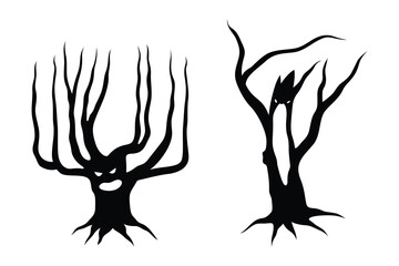 Creepy Tree Halloween Silhouette Design

