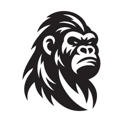 Creative And Strong Gorilla Logo silhouette vector illustration