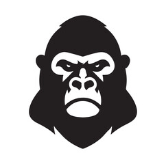 Creative And Strong Gorilla Logo silhouette vector illustration