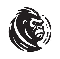 Creative And Strong Gorilla Logo silhouette vector illustration