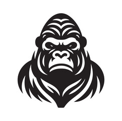 Creative And Strong Gorilla Logo silhouette vector illustration