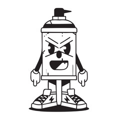 Spray Can with Angry Expression